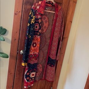 Colorful Patterned Long Coat